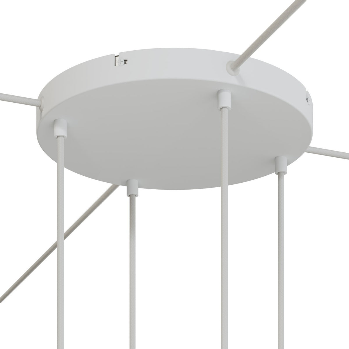 Lampenbaldachin XXL Aluminium, 4 Löcher, Ø 30 cm – Weiss matt, 4 Seitenlöcher