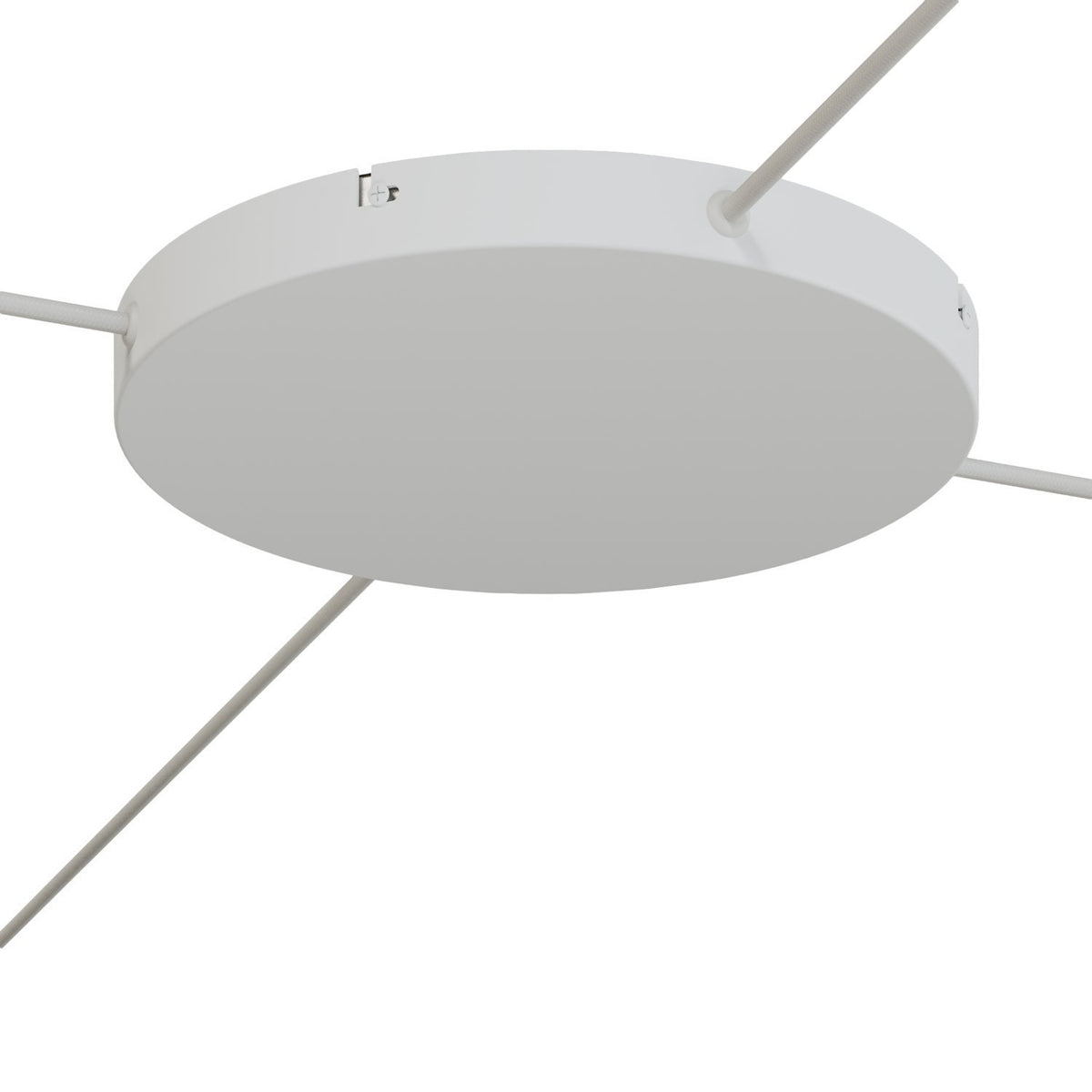 Lampenbaldachin XXL Aluminium, 4 seitliche Ausgänge, Ø 30 cm – Weiss matt