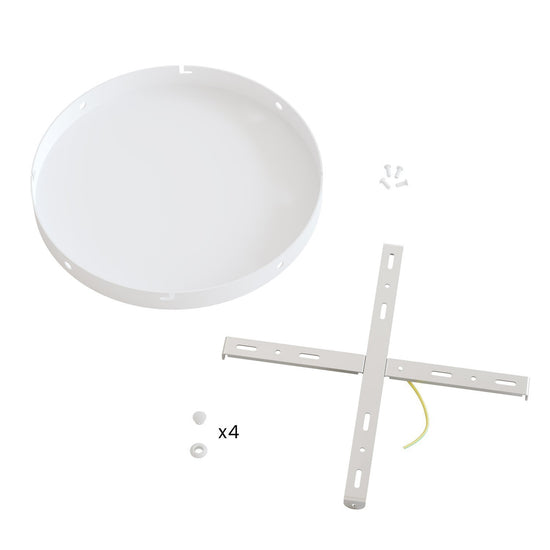 Lampenbaldachin XXL Aluminium, 4 seitliche Ausgänge, Ø 30 cm – Weiss matt