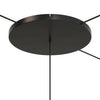 Lampenbaldachin XXL Aluminium, 1 Loch, Ø 50 cm – Schwarz, 3 Seitenlöcher