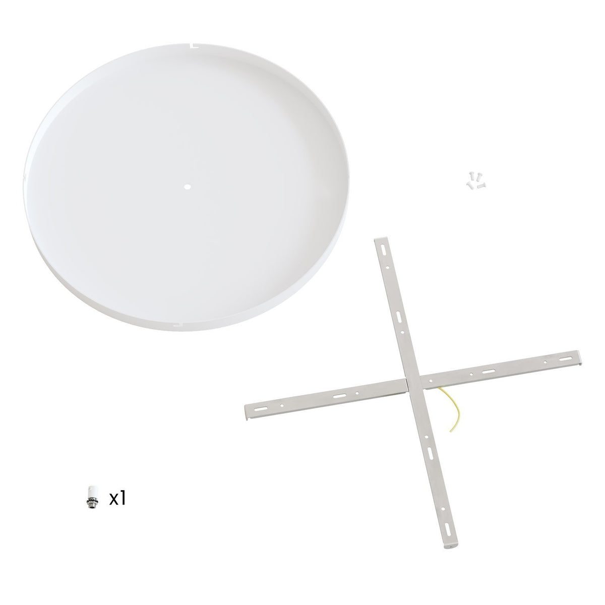 Lampenbaldachin XXL Aluminium, 1 Loch, Ø 50 cm – Weiss matt, ohne Seitenlöcher