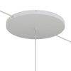 Lampenbaldachin XXL Aluminium, 1 Loch, Ø 50 cm – Weiss matt, 2 Seitenlöcher