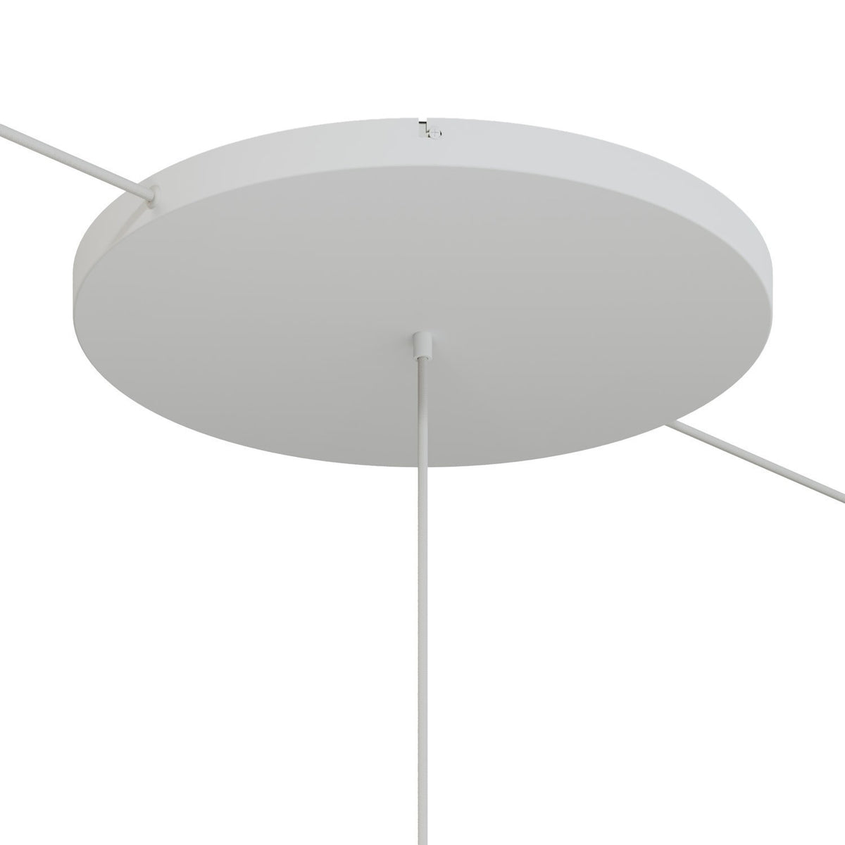 Lampenbaldachin XXL Aluminium, 1 Loch, Ø 50 cm – Weiss matt, 2 Seitenlöcher