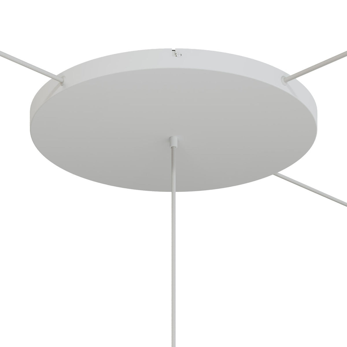 Lampenbaldachin XXL Aluminium, 1 Loch, Ø 50 cm – Weiss matt, 3 Seitenlöcher