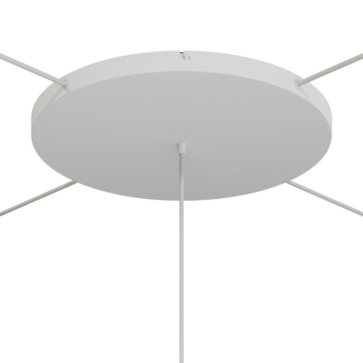 Lampenbaldachin XXL Aluminium, 1 Loch, Ø 50 cm – Weiss matt, 4 Seitenlöcher