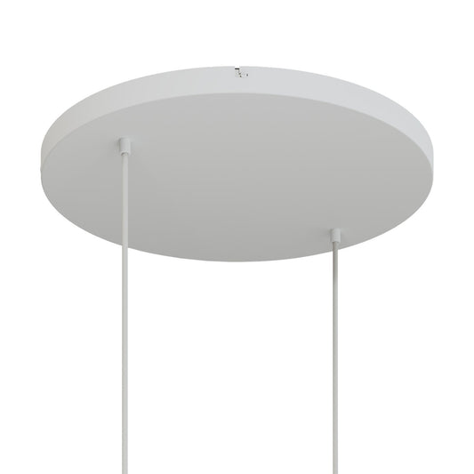 Lampenbaldachin XXL Aluminium, 2 Löcher, Ø 50 cm – Weiss matt, ohne Seitenlöcher