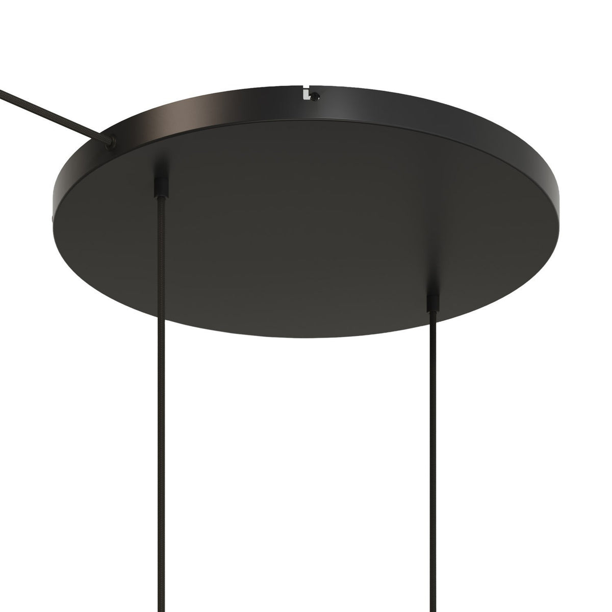 Lampenbaldachin XXL Aluminium, 2 Löcher, Ø 50 cm – Schwarz, 1 Seitenloch