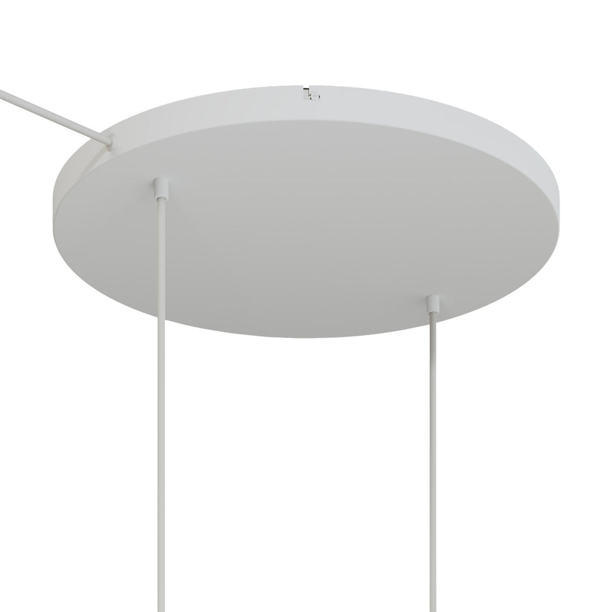 Lampenbaldachin XXL Aluminium, 2 Löcher, Ø 50 cm – Weiss matt, 1 Seitenloch