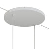 Lampenbaldachin XXL Aluminium, 2 Löcher, Ø 50 cm – Weiss matt, 2 Seitenlöcher