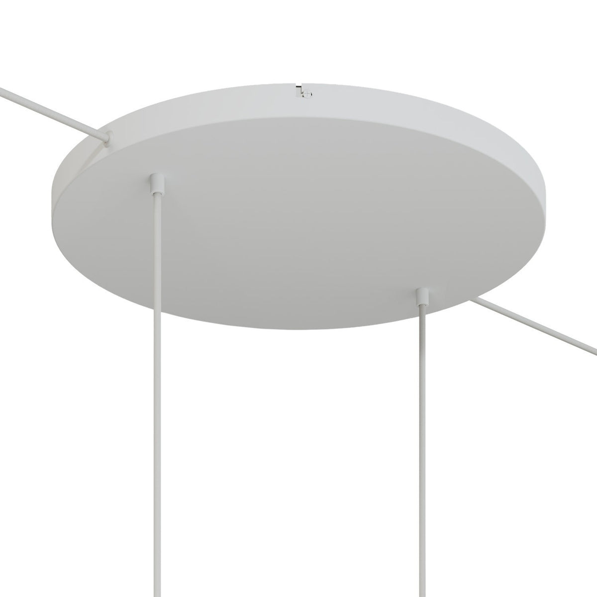 Lampenbaldachin XXL Aluminium, 2 Löcher, Ø 50 cm – Weiss matt, 2 Seitenlöcher