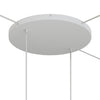Lampenbaldachin XXL Aluminium, 2 Löcher, Ø 50 cm – Weiss matt, 3 Seitenlöcher