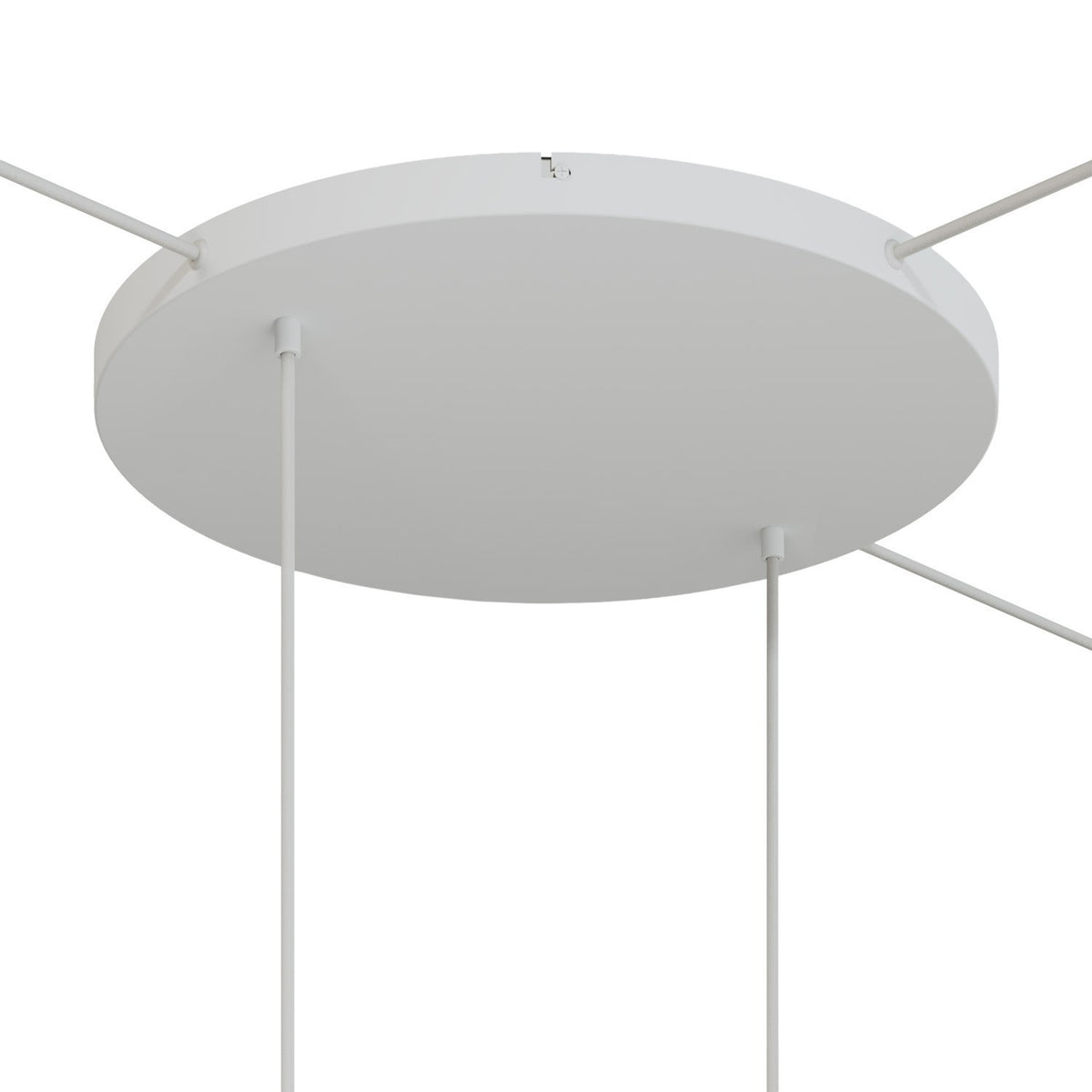 Lampenbaldachin XXL Aluminium, 2 Löcher, Ø 50 cm – Weiss matt, 3 Seitenlöcher