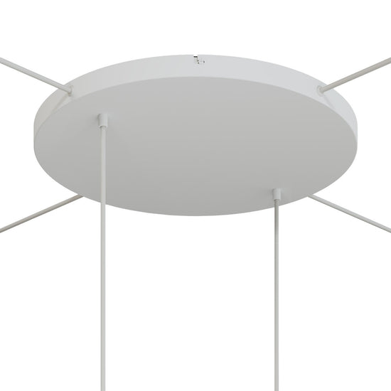 Lampenbaldachin XXL Aluminium, 2 Löcher, Ø 50 cm – Weiss matt, 4 Seitenlöcher