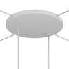Lampenbaldachin XXL Aluminium, 2 Löcher, Ø 50 cm – Weiss matt, 4 Seitenlöcher