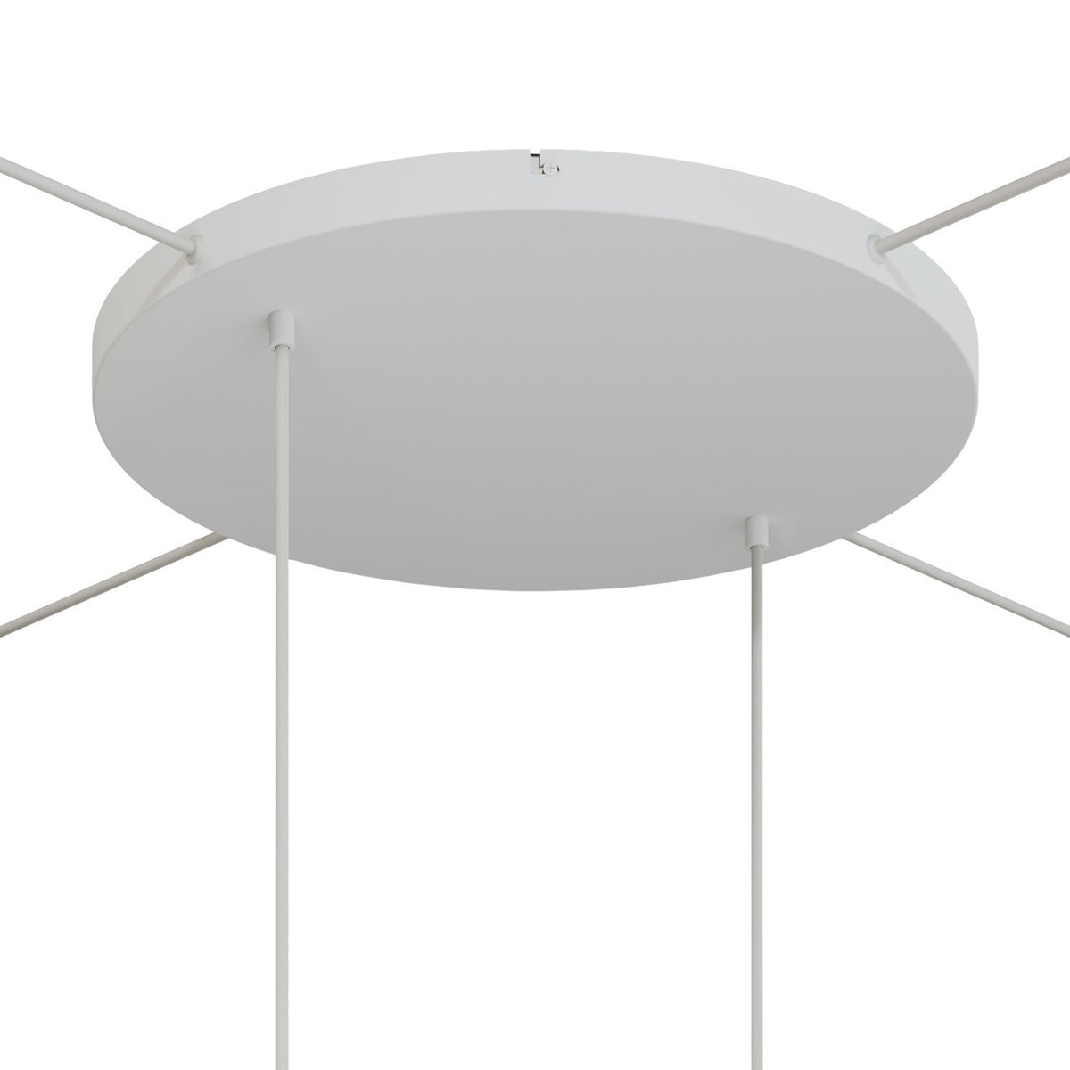 Lampenbaldachin XXL Aluminium, 2 Löcher, Ø 50 cm – Weiss matt, 4 Seitenlöcher