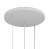 Lampenbaldachin XXL Aluminium, 3 Löcher in Linie, Ø 50 cm – Weiss matt, ohne Seitenlöcher