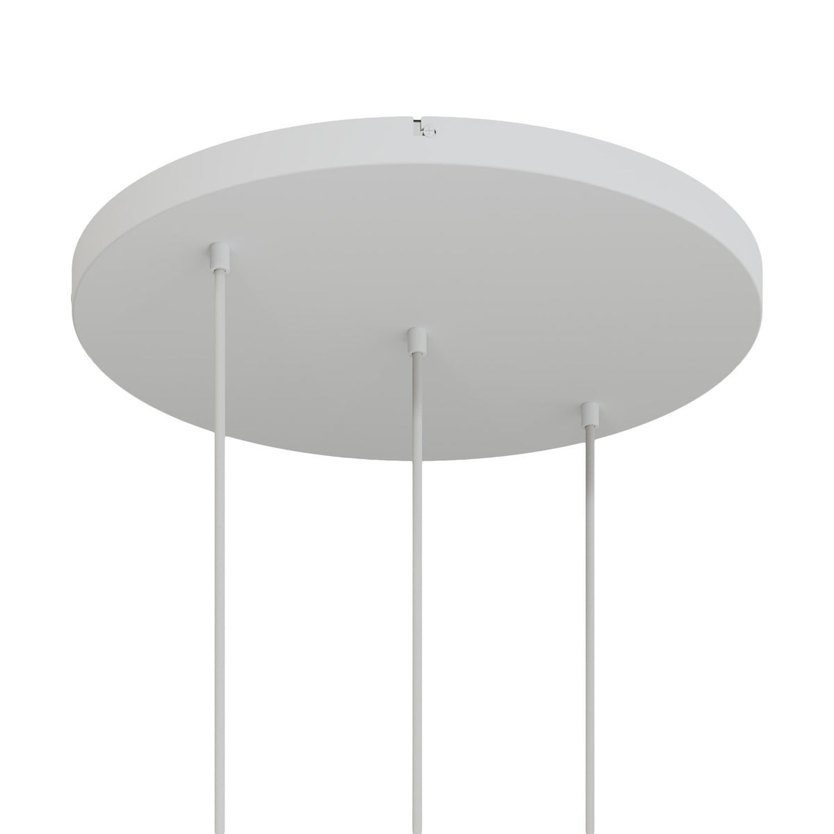 Lampenbaldachin XXL Aluminium, 3 Löcher in Linie, Ø 50 cm – Weiss matt, ohne Seitenlöcher