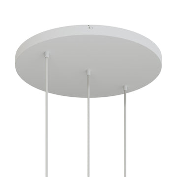 Lampenbaldachin XXL Aluminium, 3 Löcher in Linie, Ø 50 cm – Weiss matt, ohne Seitenlöcher