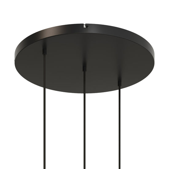 Lampenbaldachin XXL Aluminium, 3 Löcher in Linie, Ø 50 cm – Schwarz, ohne Seitenlöcher