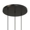 Lampenbaldachin XXL Aluminium, 3 Löcher in Linie, Ø 50 cm – Schwarz, ohne Seitenlöcher