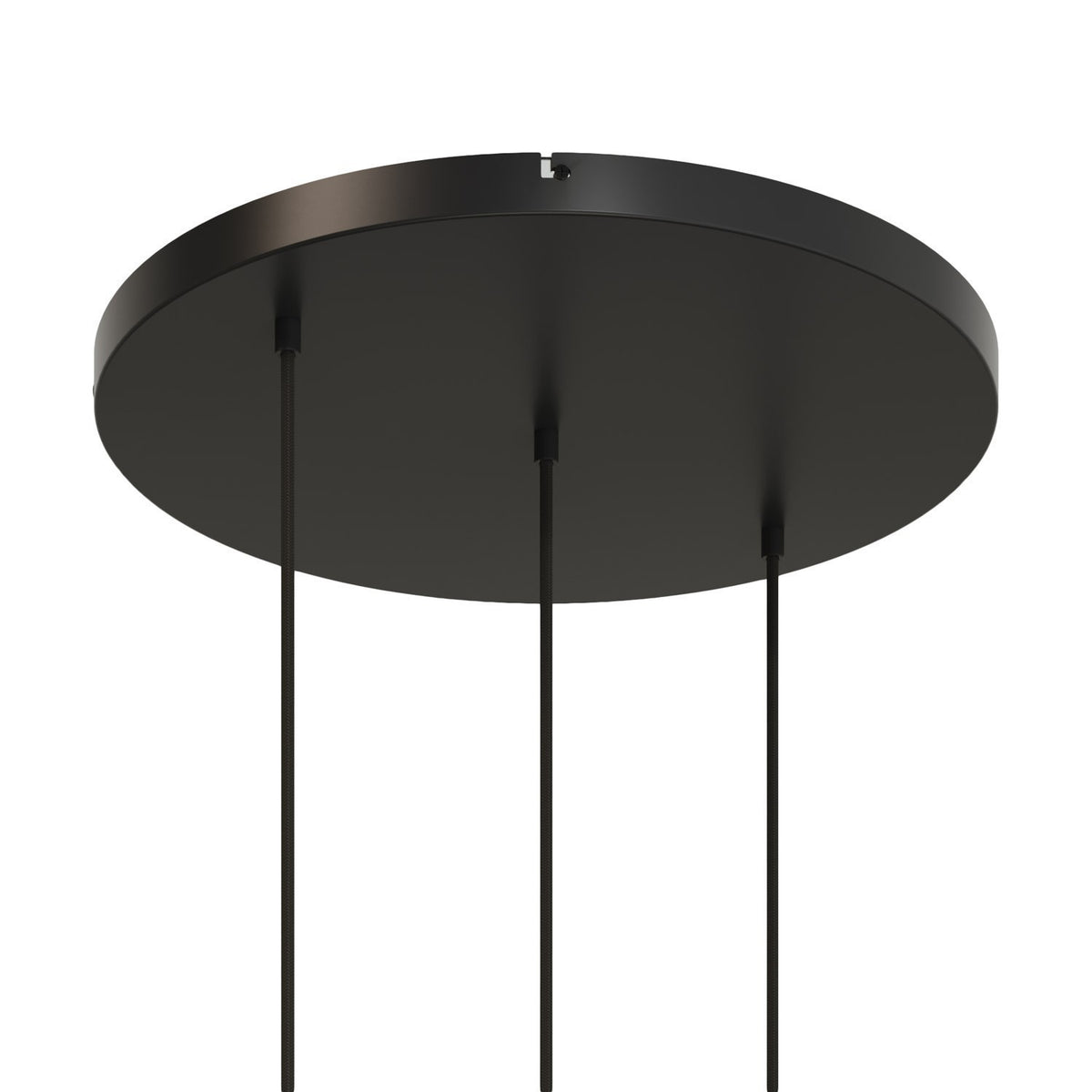 Lampenbaldachin XXL Aluminium, 3 Löcher in Linie, Ø 50 cm – Schwarz, ohne Seitenlöcher