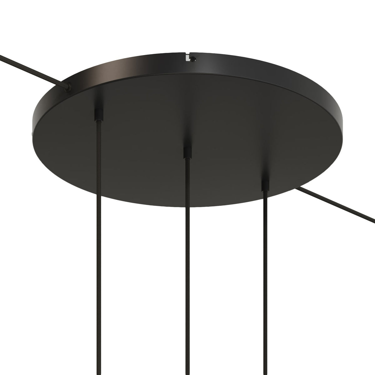 Lampenbaldachin XXL Aluminium, 3 Löcher in Linie, Ø 50 cm – Schwarz, 2 Seitenlöcher