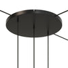 Lampenbaldachin XXL Aluminium, 3 Löcher in Linie, Ø 50 cm – Schwarz, 3 Seitenlöcher