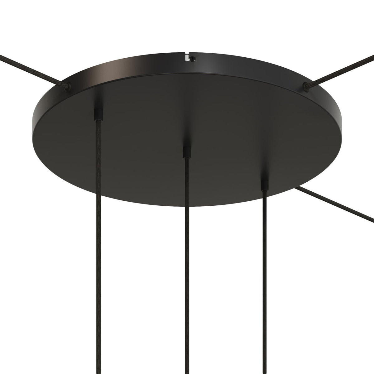 Lampenbaldachin XXL Aluminium, 3 Löcher in Linie, Ø 50 cm – Schwarz, 3 Seitenlöcher