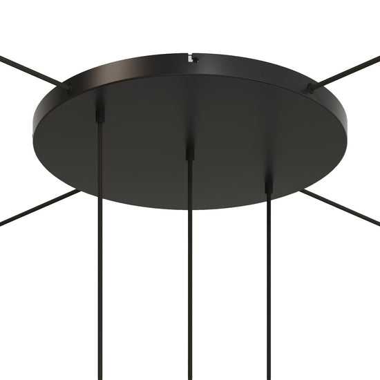 Lampenbaldachin XXL Aluminium, 3 Löcher in Linie, Ø 50 cm – Schwarz, 4 Seitenlöcher