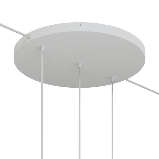 Lampenbaldachin XXL Aluminium, 3 Löcher in Linie, Ø 50 cm – Weiss matt, 2 Seitenlöcher