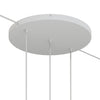 Lampenbaldachin XXL Aluminium, 3 Löcher in Linie, Ø 50 cm – Weiss matt, 2 Seitenlöcher