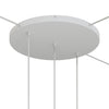 Lampenbaldachin XXL Aluminium, 3 Löcher in Linie, Ø 50 cm – Weiss matt, 3 Seitenlöcher