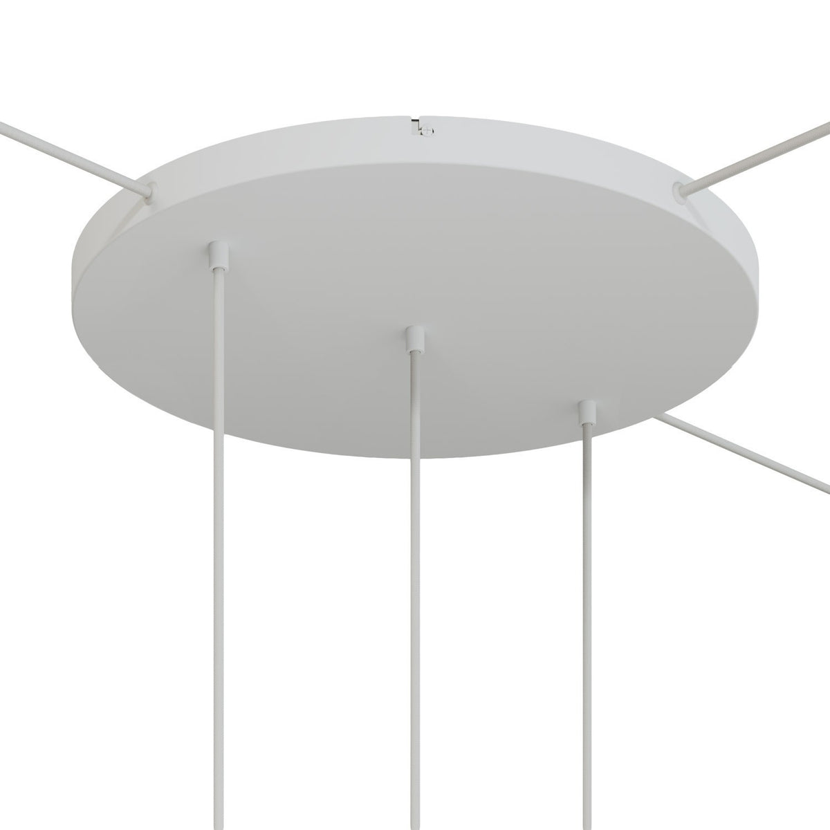Lampenbaldachin XXL Aluminium, 3 Löcher in Linie, Ø 50 cm – Weiss matt, 3 Seitenlöcher