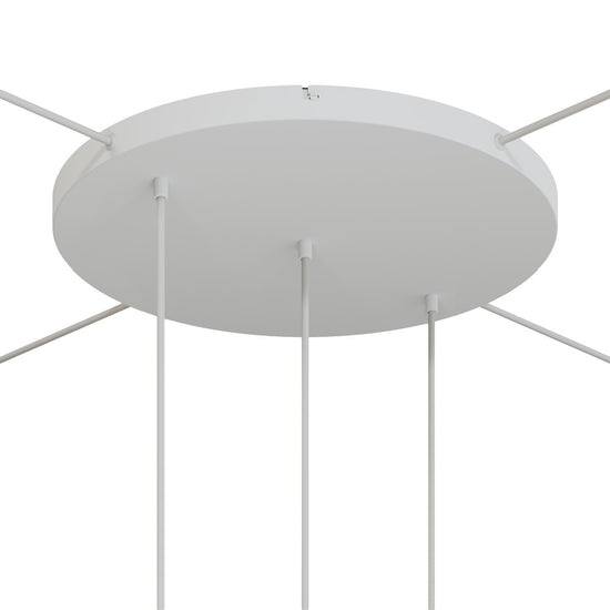 Lampenbaldachin XXL Aluminium, 3 Löcher in Linie, Ø 50 cm – Weiss matt, 4 Seitenlöcher
