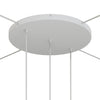 Lampenbaldachin XXL Aluminium, 3 Löcher in Linie, Ø 50 cm – Weiss matt, 4 Seitenlöcher