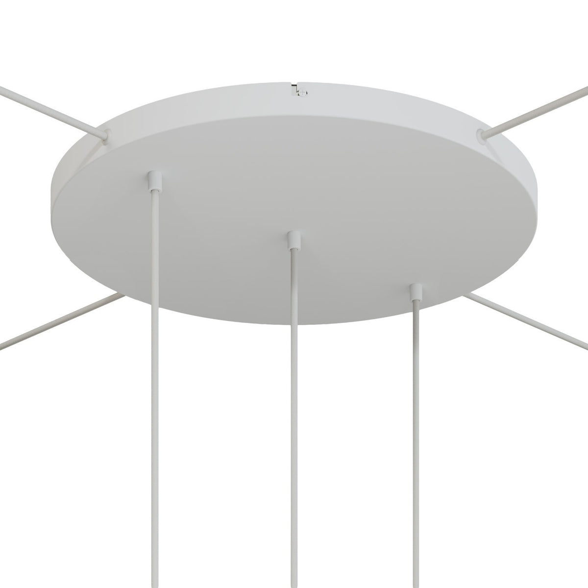 Lampenbaldachin XXL Aluminium, 3 Löcher in Linie, Ø 50 cm – Weiss matt, 4 Seitenlöcher