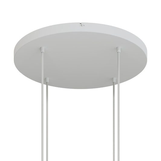 Lampenbaldachin XXL Aluminium, 4 Löcher, Ø 50 cm – Weiss matt, ohne Seitenlöcher