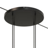 Lampenbaldachin XXL Aluminium, 4 Löcher, Ø 50 cm – Schwarz, 2 Seitenlöcher