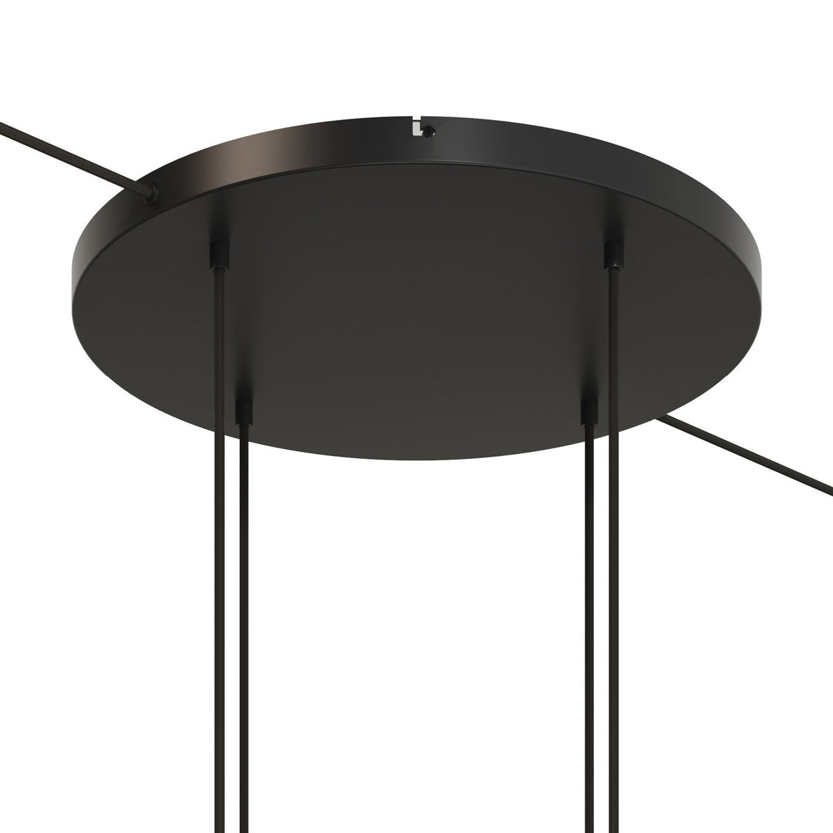 Lampenbaldachin XXL Aluminium, 4 Löcher, Ø 50 cm – Schwarz, 2 Seitenlöcher