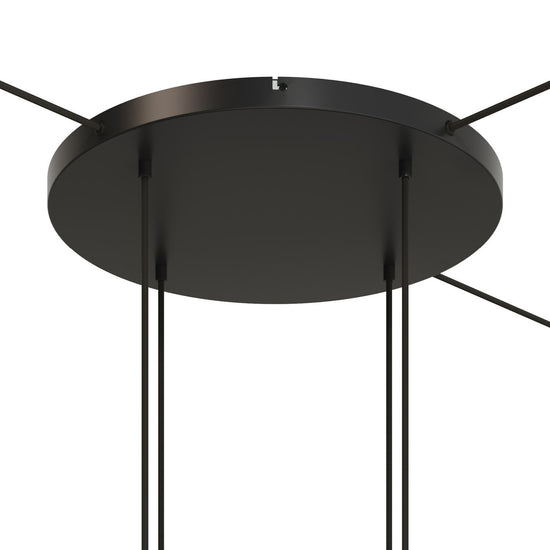 Lampenbaldachin XXL Aluminium, 4 Löcher, Ø 50 cm – Schwarz, 3 Seitenlöcher