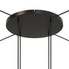 Lampenbaldachin XXL Aluminium, 4 Löcher, Ø 50 cm – Schwarz, 4 Seitenlöcher