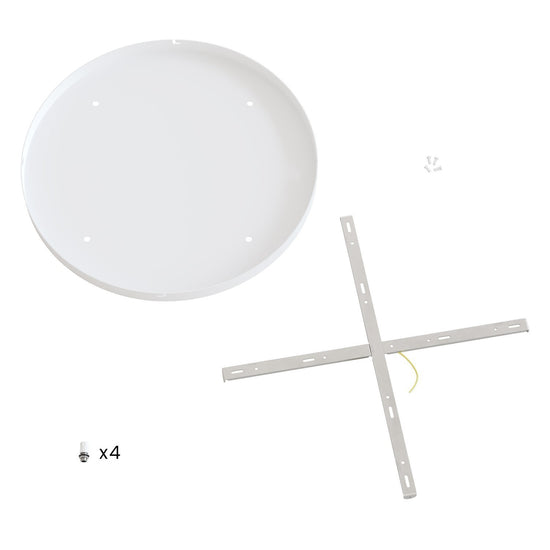 Lampenbaldachin XXL Aluminium, 4 Löcher, Ø 50 cm – Weiss matt, ohne Seitenlöcher