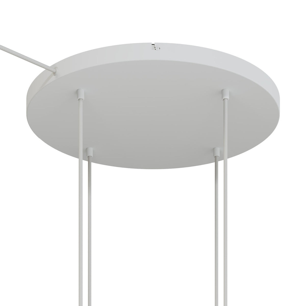Lampenbaldachin XXL Aluminium, 4 Löcher, Ø 50 cm – Weiss matt, 1 Seitenloch