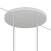 Lampenbaldachin XXL Aluminium, 4 Löcher, Ø 50 cm – Weiss matt, 2 Seitenlöcher