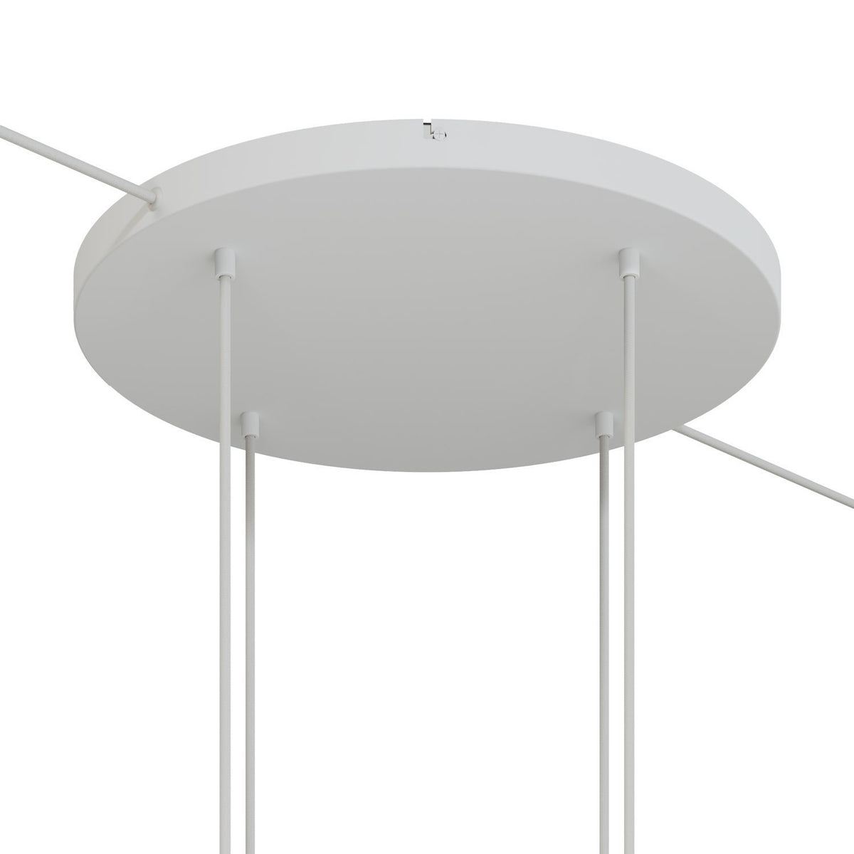 Lampenbaldachin XXL Aluminium, 4 Löcher, Ø 50 cm – Weiss matt, 2 Seitenlöcher