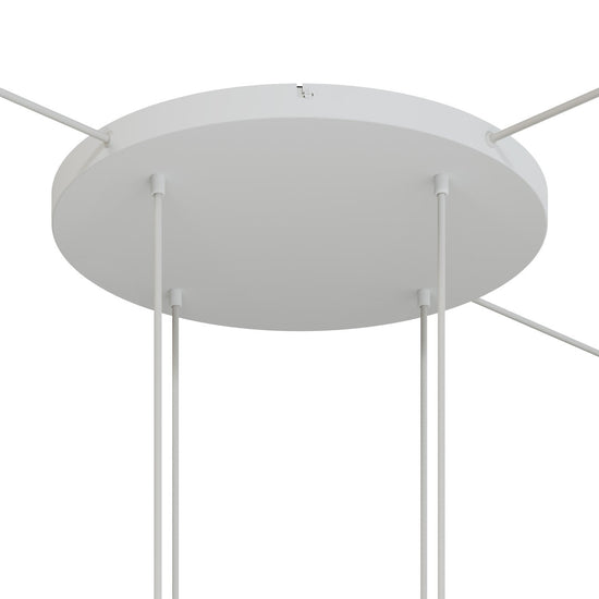 Lampenbaldachin XXL Aluminium, 4 Löcher, Ø 50 cm – Weiss matt, 3 Seitenlöcher