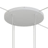 Lampenbaldachin XXL Aluminium, 4 Löcher, Ø 50 cm – Weiss matt, 3 Seitenlöcher