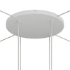 Lampenbaldachin XXL Aluminium, 4 Löcher, Ø 50 cm – Weiss matt, 4 Seitenlöcher