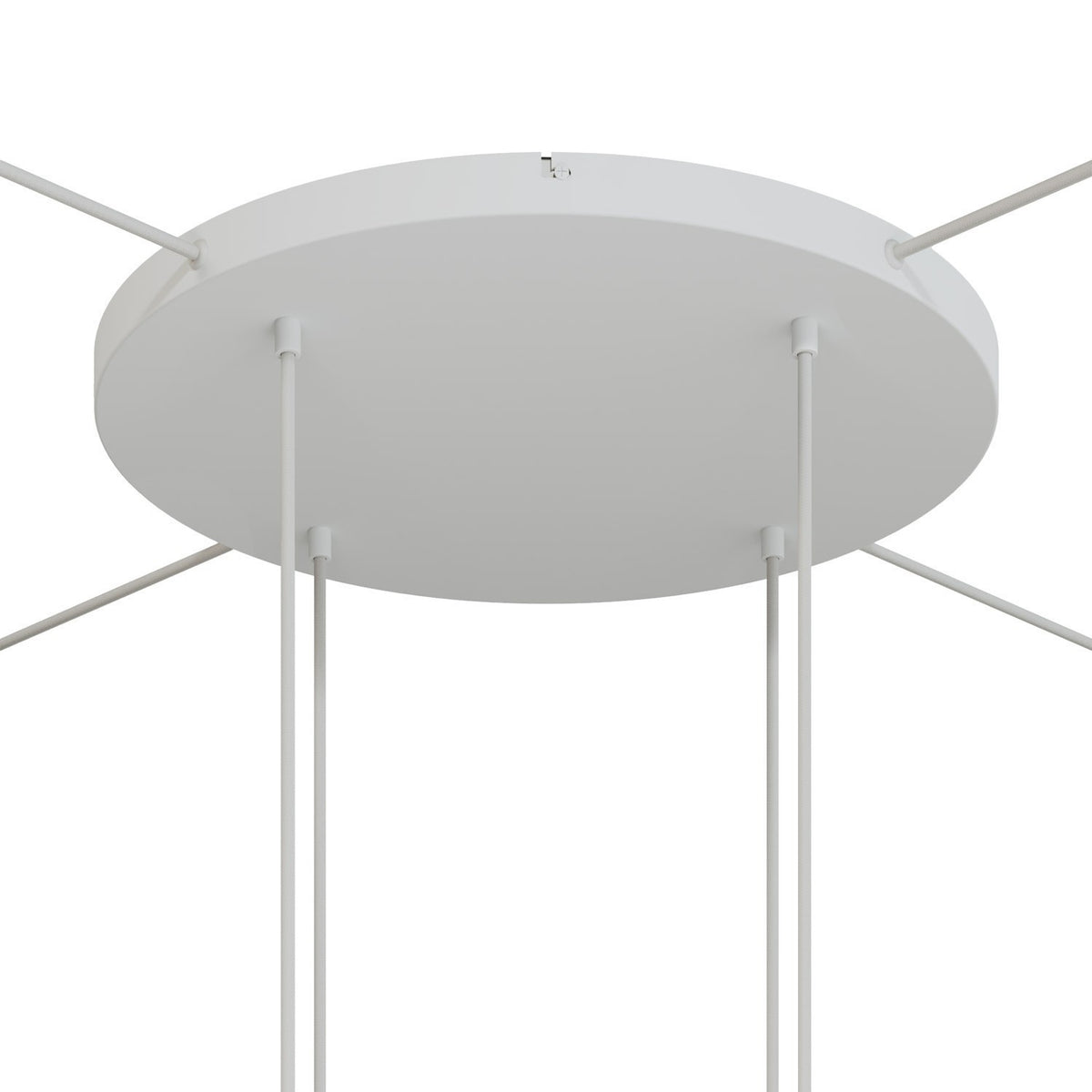 Lampenbaldachin XXL Aluminium, 4 Löcher, Ø 50 cm – Weiss matt, 4 Seitenlöcher
