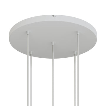Lampenbaldachin XXL Aluminium, 5 Löcher, Ø 50 cm – Weiss matt, ohne Seitenlöcher